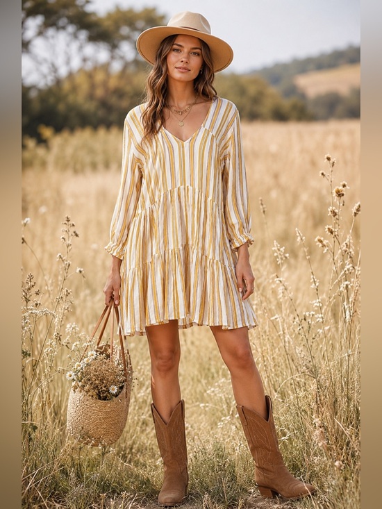Faithfull the Brand Dresses & Skirts - Faithfull the Brand LeGallion Azure Striped Tunic Dress 4